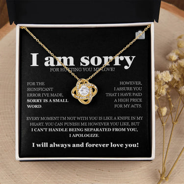 I am sorry - Love Knot Necklace - Gift Set - SLDDL0115 - Sunshine Letters Co